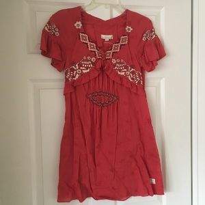 Coral spring/summer cotton dress